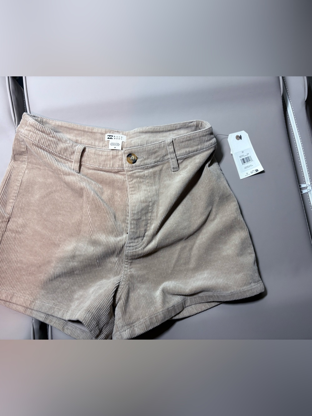 Billabong Women's Corduroy Jean Shorts in Light Beige